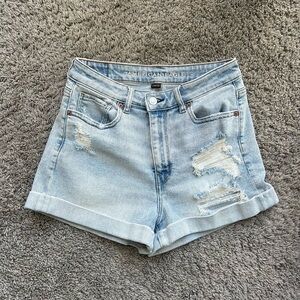 American Eagle Outfitters Light Wash Ripped Jean Shorts